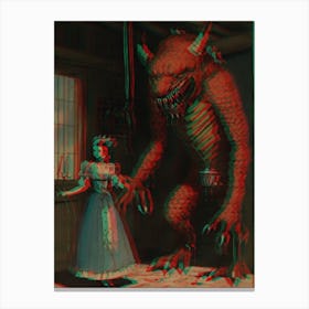 Monster And A Woman Canvas Print