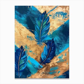Blue Feathers 4 Canvas Print