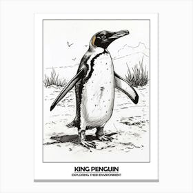 Penguin Exploring Their Environment Poster 4 Canvas Print