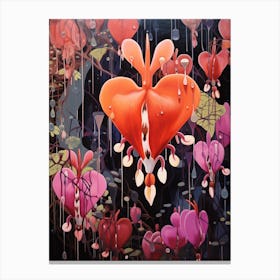 Surreal Florals Bleeding Heart Dicentra 2 Flower Painting Canvas Print