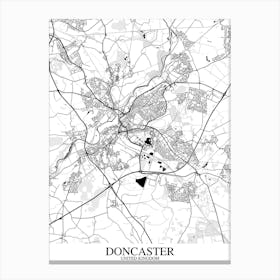 Doncaster White Black Canvas Print