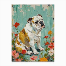 Bulldog Acrylic Painting 4 Canvas Print