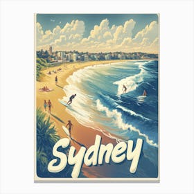 Aihrgdesign A Classic 1960s Travel Poster For Sydney Canvas Print