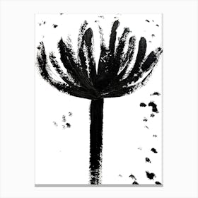 Black and white dandelion  Canvas Print