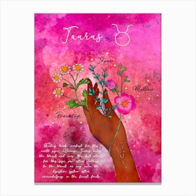 Taurus Healing Herbs Canvas Print