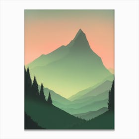 Misty Mountains Vertical Composition In Green Tone 65 Canvas Print