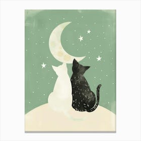 Cats On The Moon Canvas Print