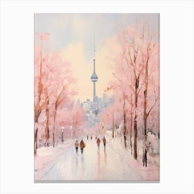 Dreamy Winter Painting Toronto Canada 2 Canvas Print