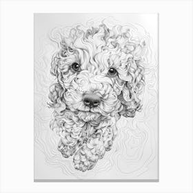 Lagotto Romagnolo Dog Line Sketch 3 Canvas Print