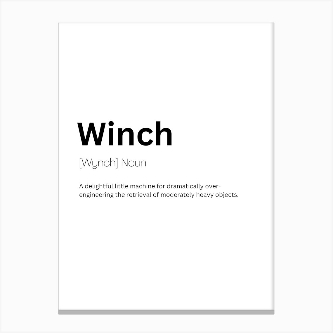 Winch Definition Meaning Canvas Print by Kaigozen