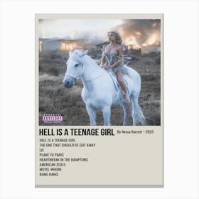 Hell Is A Teenage Girl By Nessa Barrett 2023 Poster Canvas Print