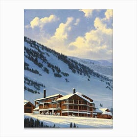 Hotham, Australia Ski Resort Vintage Landscape 1 Skiing Poster Canvas Print