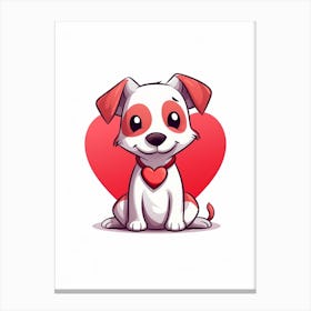 Cute Dog Heart Cartoon 3 Canvas Print