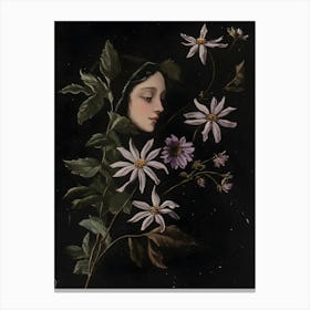 Girl With Flowers 3 Canvas Print