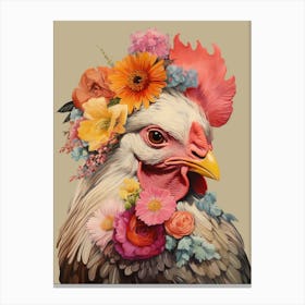 Bird With A Flower Crown Chicken 2 Canvas Print