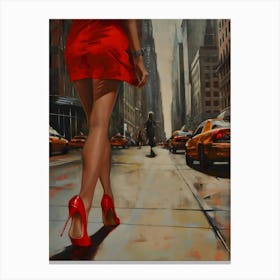 Woman In Red 1 Canvas Print