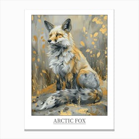 Arctic Fox Precisionist Illustration 1 Poster Canvas Print