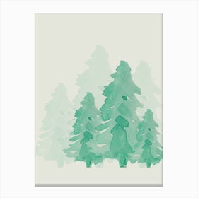 Watercolor Of Pine Trees 2 Canvas Print