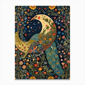 William Morris Peacock In The Forest 1 Canvas Print