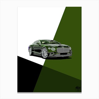 Bentley Continental Gt Speed British Racing Green Canvas Print