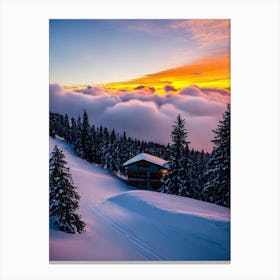 Hemsedal, Norway Sunrise Skiing Poster Canvas Print