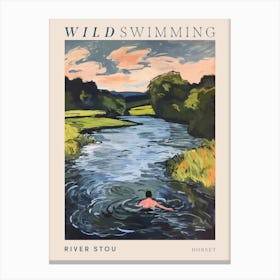 Wild Swimming At River Stou Dorset 3 Poster Canvas Print