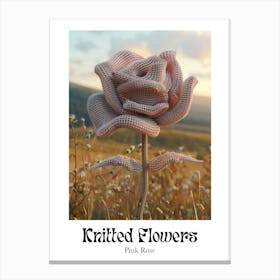 Knitted Flowers Pink Rose 5 Canvas Print