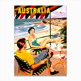 Australia, View On The Beach From The Terrace Canvas Print