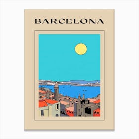 Minimal Design Style Of Barcelona, Spain 2 Poster Canvas Print