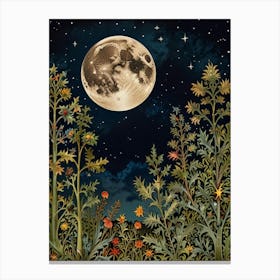 Moonlight In The Garden Style William Morris 1 Art Print Canvas Print