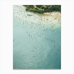 High Summer Season Full Beach Aerial Photo Canvas Print