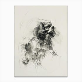 Cavalier King Charles Charcoal Line 4 Canvas Print