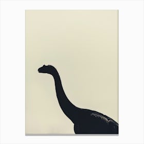 Black Dinosaur Silhouette 1 Canvas Print
