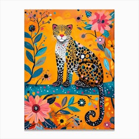 Kitsch Leopard Painting 2 Canvas Print