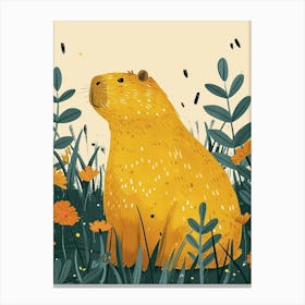 Yellow Capybara 1 Canvas Print