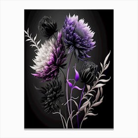 Blue purple flowers Canvas Print