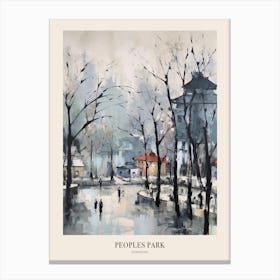 Winter City Park Poster Peoples Park Shanghai China 3 Canvas Print