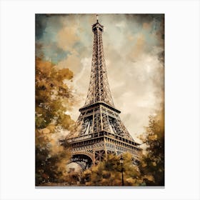 Eiffel Tower Paris France Oil Painting Style 6 Canvas Print
