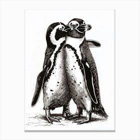 African Penguin Huddling For Warmth 2 Canvas Print