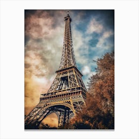 Eiffel Tower Paris France Oil Painting Style 10 Canvas Print