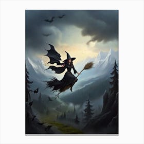 Witch Flying 2 Canvas Print