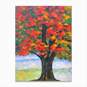 English Oak tree Abstract Block Colour Canvas Print