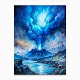 A Dramatic Poster Of The Blue Fire Phenomenon From (1) Canvas Print