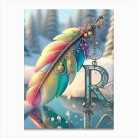 Feather Letter R Canvas Print