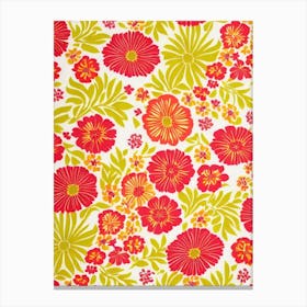 Sweet William Floral Print Retro Pattern 1 Flower Canvas Print