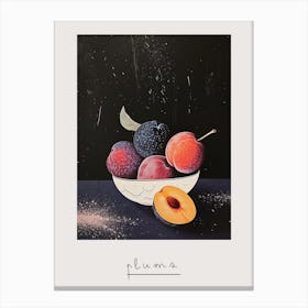 Art Deco Plums In A Bowl Poster Canvas Print