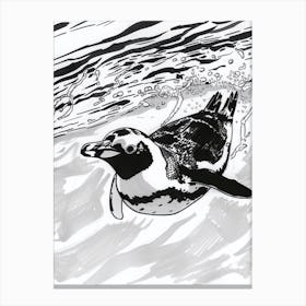 King Penguin Swimming 3 Canvas Print