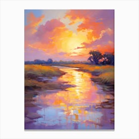 Sunset In The Marsh Canvas Print