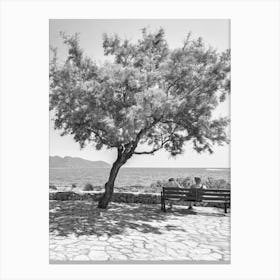 Black And White Photo Cala Millor Majorca Canvas Print