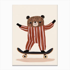 Skating teddy Canvas Print